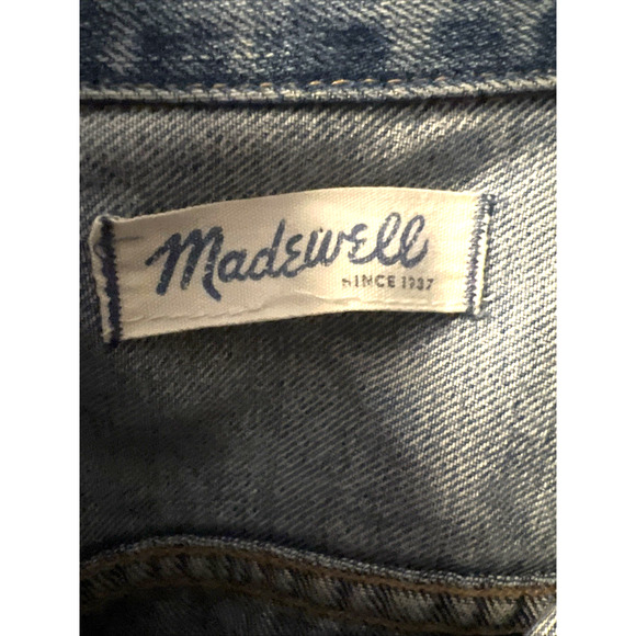 Madewell Womens Blue Stonewash Relaxed Denim Jean Trucker Button Up Jacket Small - Picture 9 of 11